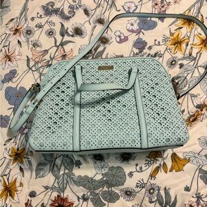 Kate Spade Women's Newbury Lane Caning Small Rachelle Satchel Bag Grace Blue